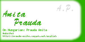 anita prauda business card